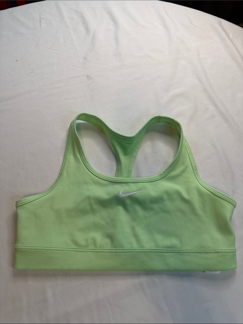Nike Light Green Racerback Sports Bra with White Swoosh